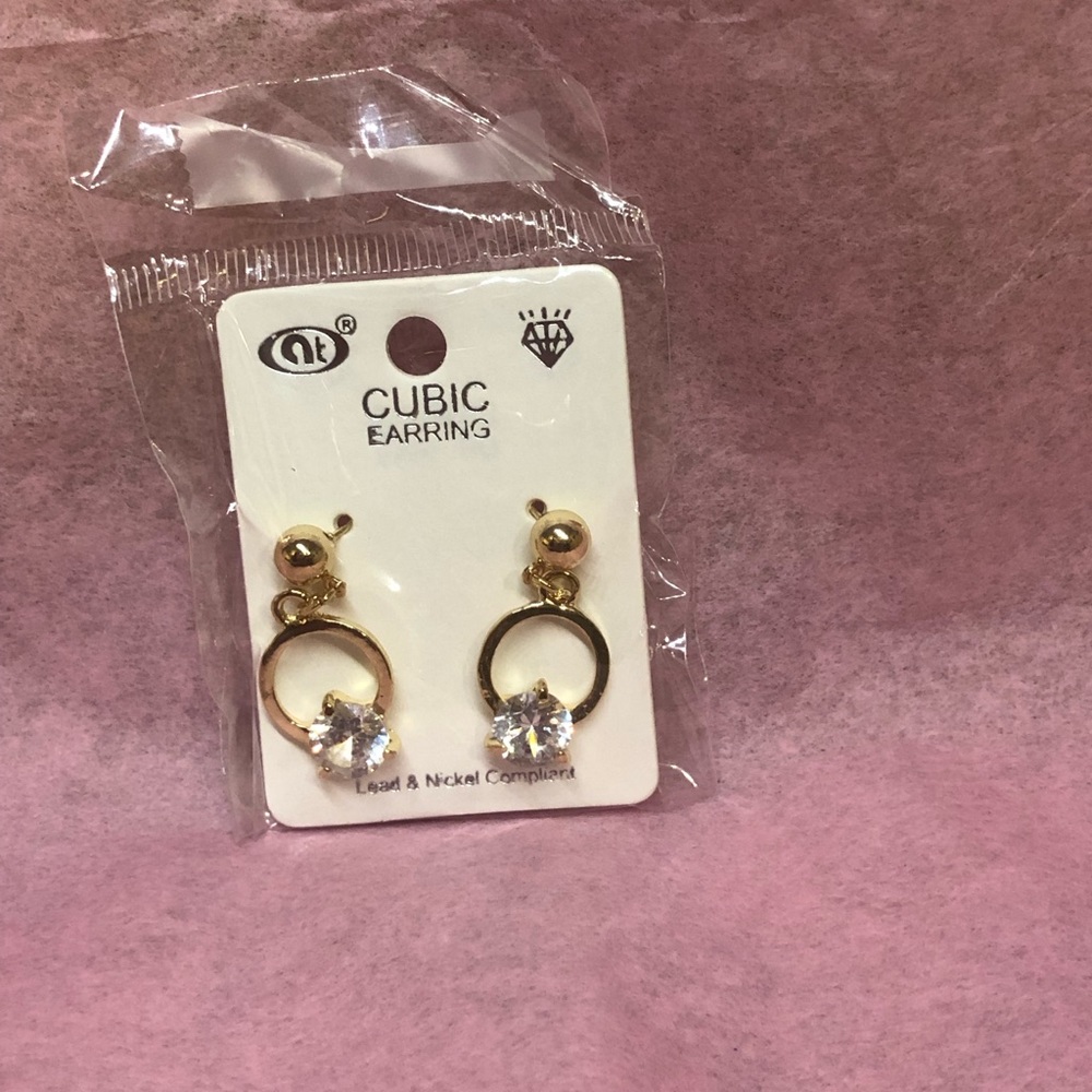 Small hope earrings with diamond embellishments